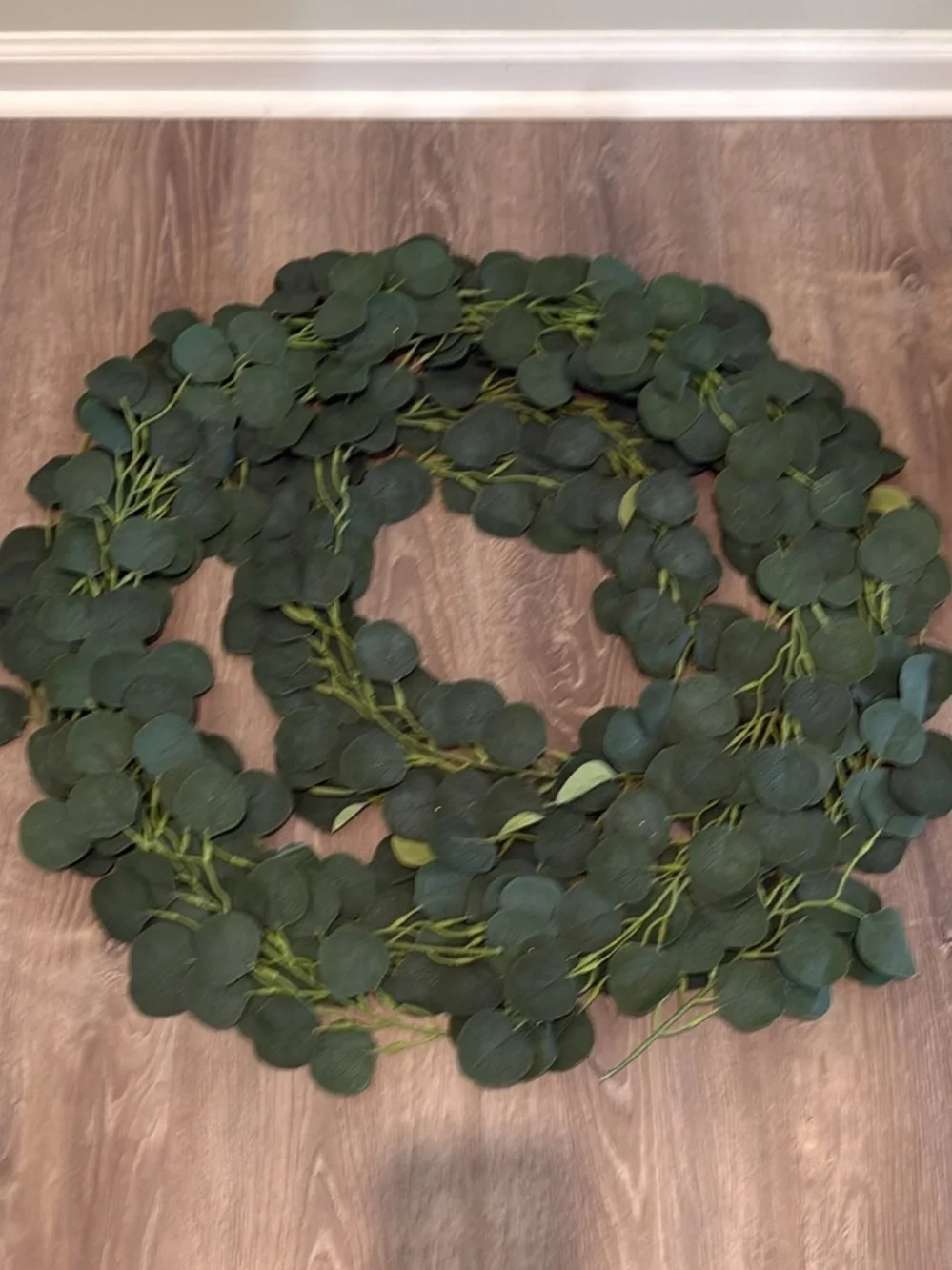 Dark Green Eucalyptus-Style Holiday Garland -